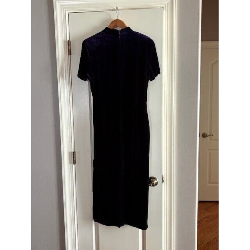 Vintage 90s Nina Piccalino Purple Velvet Maxi Gown Size 12 - Picture 15 of 16